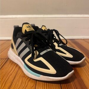 Adidas Women’s ZX 2K Flux Sneakers in Black and Glow Orange